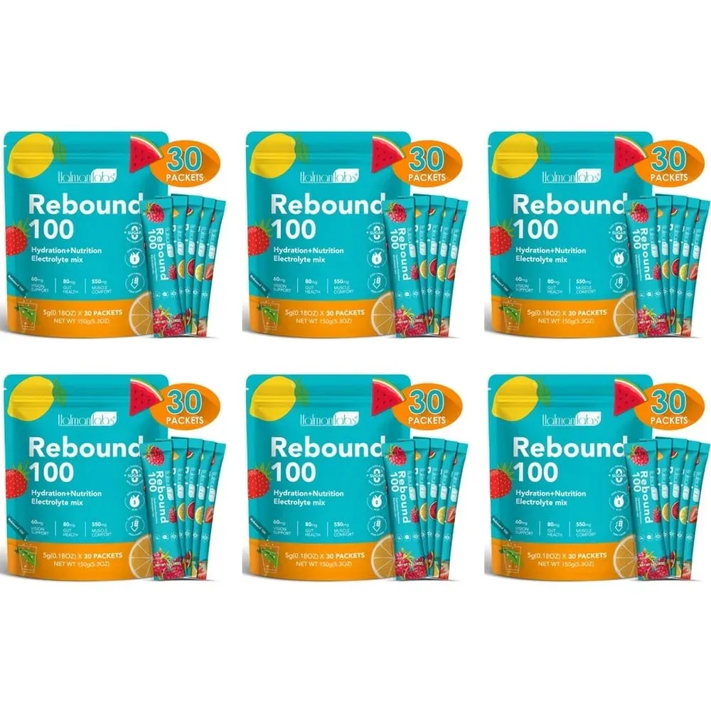 Rebound 100 elektrolitpor a hidratáló izmok komfortérzetéért nulla cukorral és kalóriatartalmú energiaital keverékkel edzésekhez 30 Count — image 12