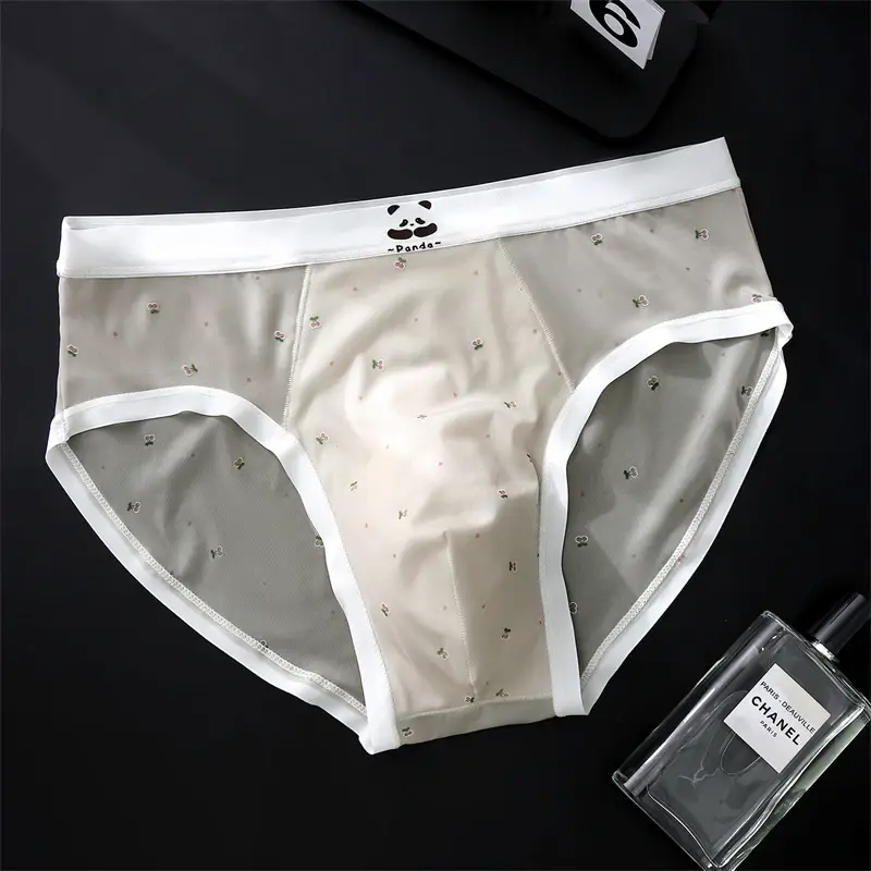 Nova sensação nua roupa interior masculina impressa sissy cuecas masculino seda gelo sexys toy men cueca fina sem costura calzoncillos hombre — image 6