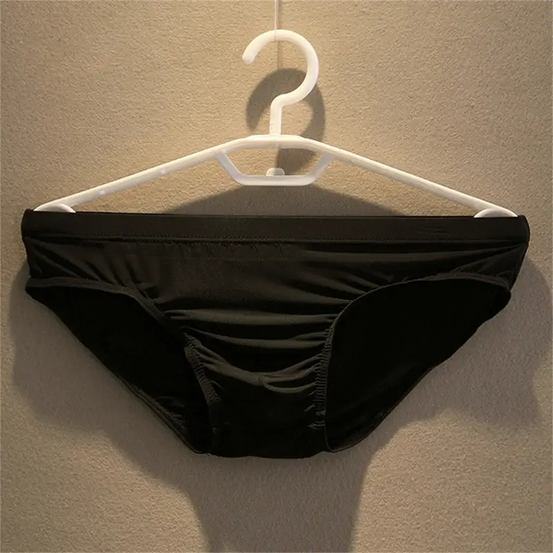 2pcs Big Pouch Nylon Men Underwear Briefs Ice Silk Male Seamless Underpants Low-Waist Manipis na Panty Plus Size — image 6