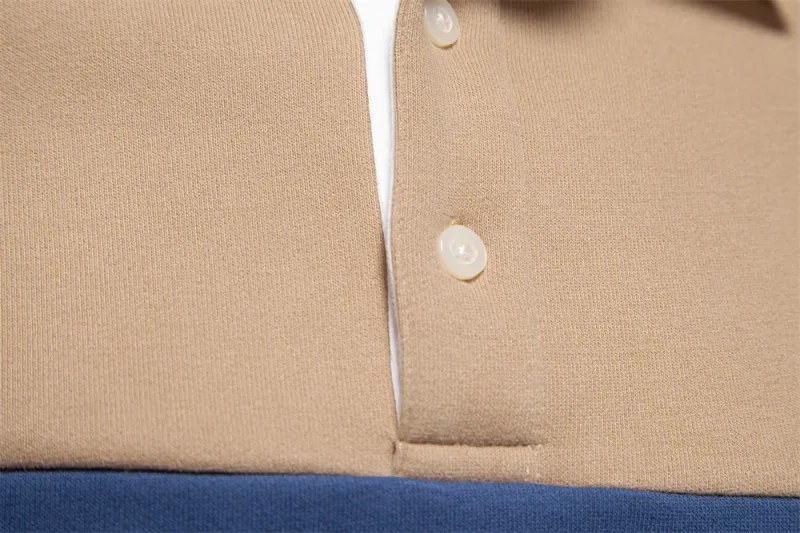 Nova primavera masculina com capuz de mistura de algodão em bloco colorido para negócios estilo casual moletom de manga comprida — image 19