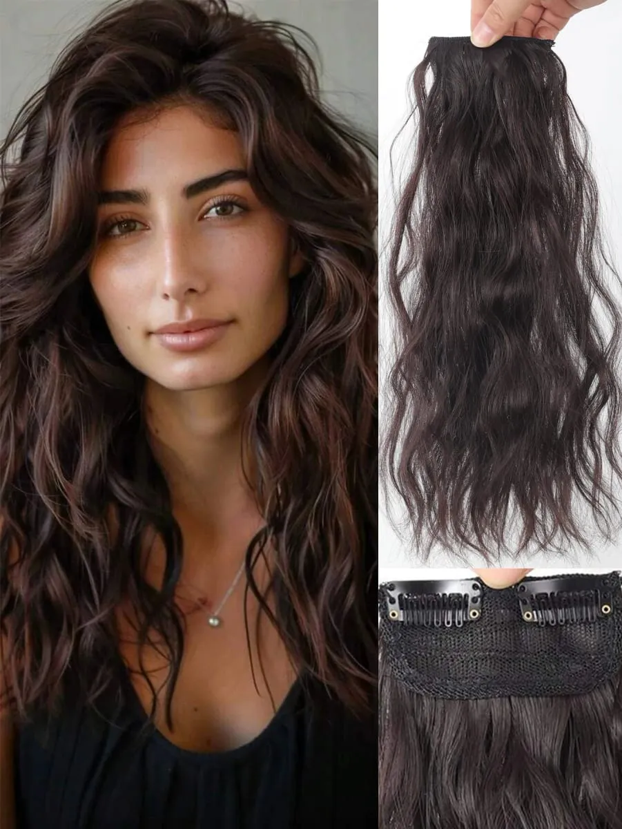 Γυναικεία Extensions Water Wave Clip In Hair Extensions Αόρατη συνθετική περούκα τεμάχιο Κατάλληλα αραιά μαλλιά Αύξηση όγκου μαλλιών — image 9