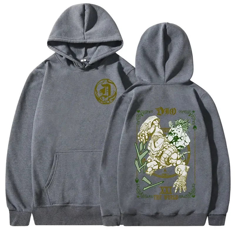 Anime Jojo Bizarre Adventure Hoodies Dio Brando Jotaro Kujo Manga Graphic Sweatshirts Men's Women Long Sleeves Fleece Pullovers — image 7