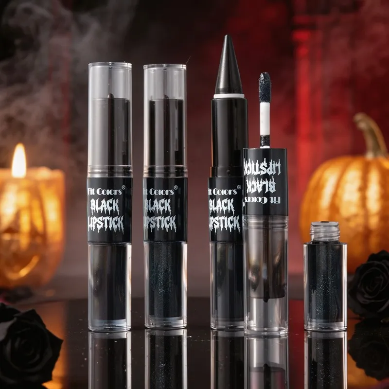 Halloween 2-in-1 Lip Gloss Matte Liner Liner Αδιάβροχο Υγρό Κραγιόν μακράς διαρκείας Ενυδατικό λαμπερό λαμπερό Lip Oil για πάρτι