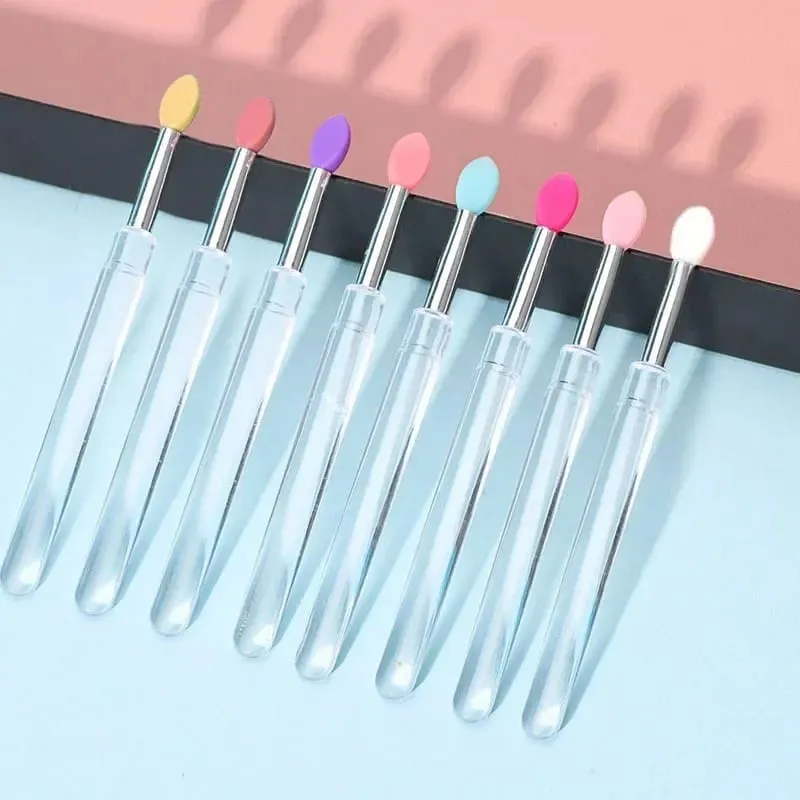3/5/10Pcs Soft Silicone Lipstick Brush Lip Stick Applicator Portable Clear Handle Clean Microbrush Lipgloss Beauty Tool — image 2