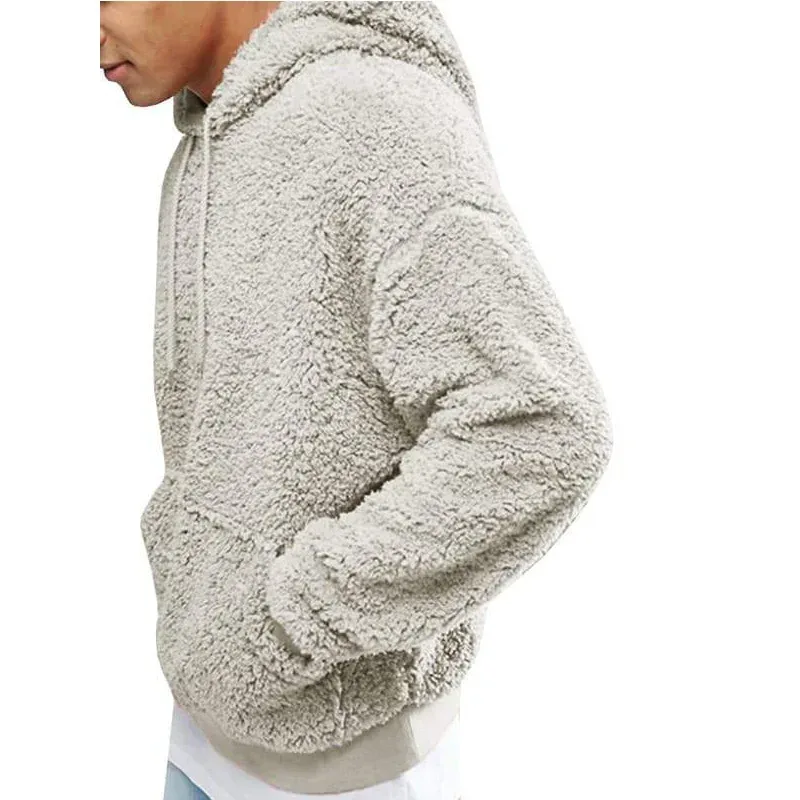 2026 Autumn Winter Men's Tops Plush Hooded Sweater Fashion Solid Warm Hoodies Y2K Streetwear in Hooded Sweatshirts Mens Clothes — image 17