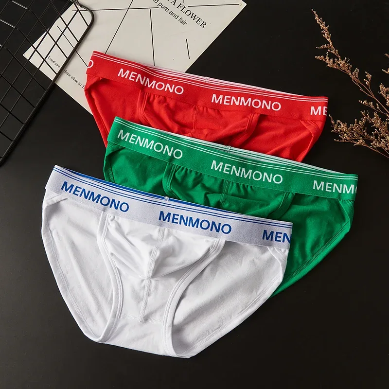 Homens maré de algodão triângulo novo sexy cintura baixa magro respirável juventude personalidade u convexo roupa interior masculina. — image 19