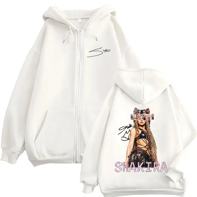 Shakira LMYNL Las Mujeres Ya No Lloran Tour Merch Zipper Hoodies Panlalaking Babae Casual Long Sleeve Zip Up Sweatshirt Mga Jacket Coat — image 9
