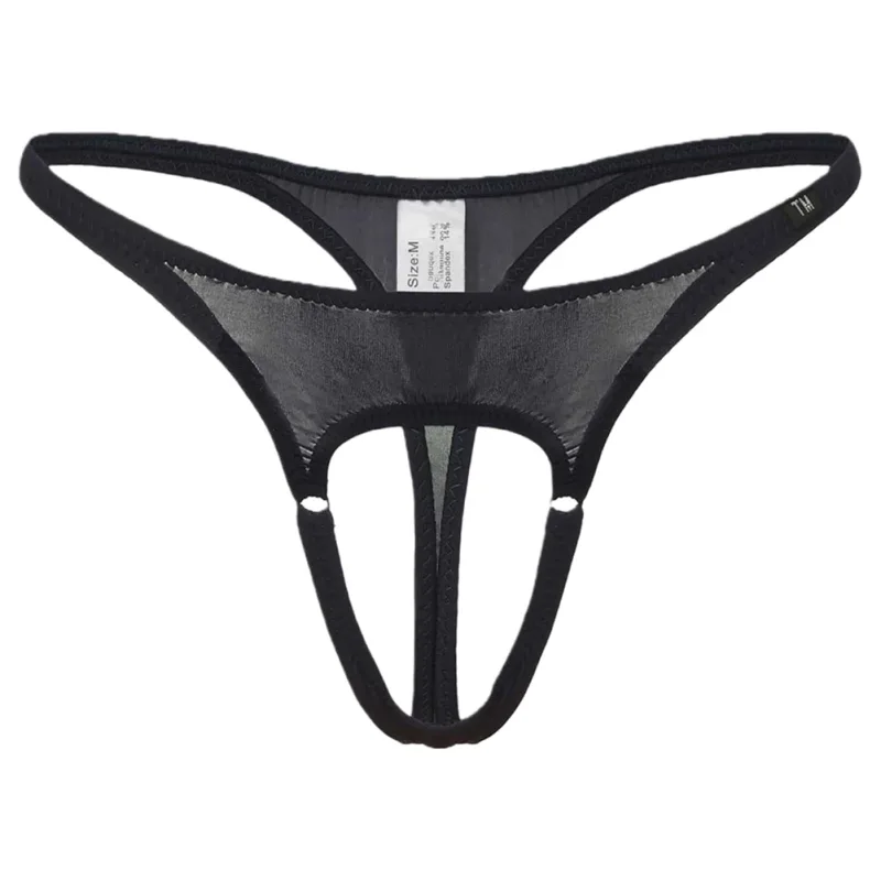 Sexy Men Underwear Thongs with Front Open Pouch Low Rise Fit High Elastic Stretch for Club Party 95%Polyester+5%Spandex — image 4