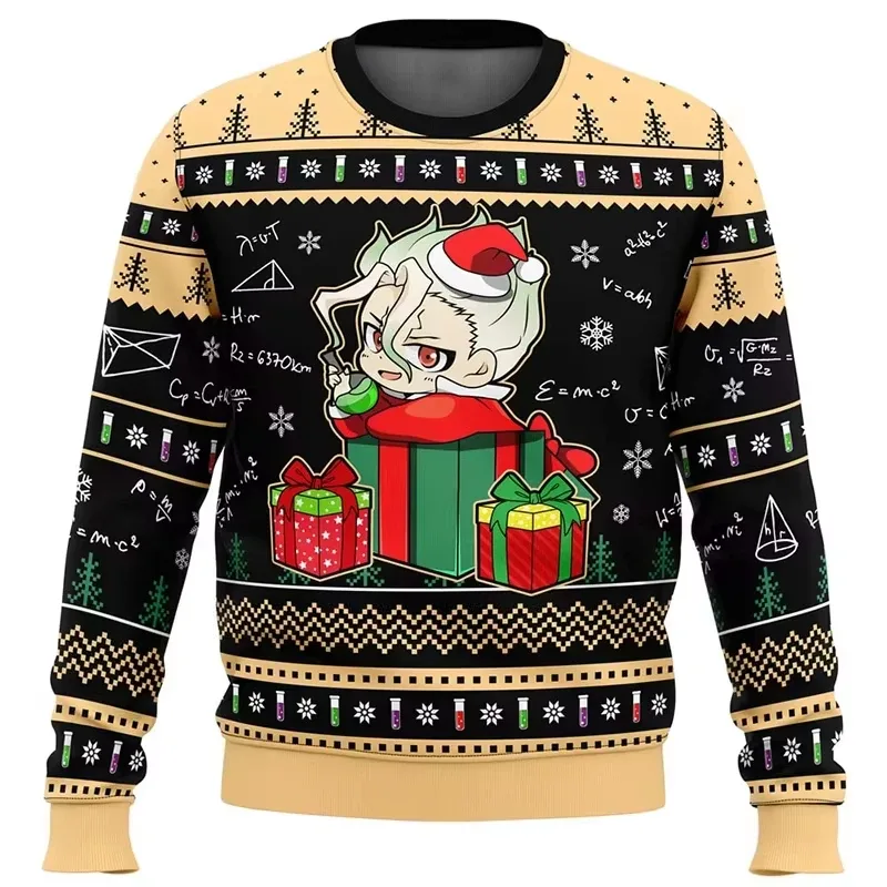 Novo suéter da moda, sucesso de vendas, com estampa de Natal do Dr. Stone, presente de Natal engraçado para homens at mulheres, m — image 9