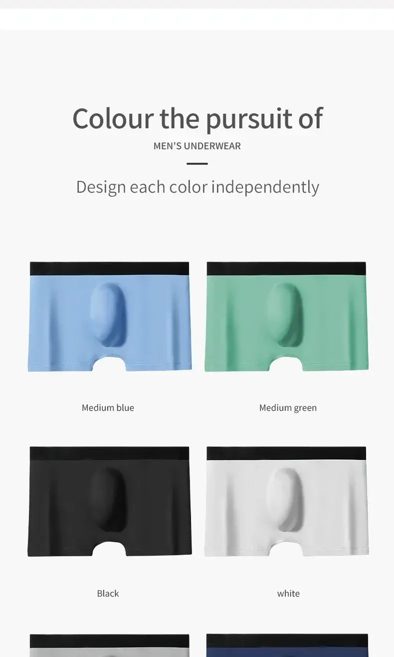 5PCS Men's ice silk seamless underpants 3D punch bag, cool, breathable, comfortable in summer, flat-angled bottom underpants — image 11