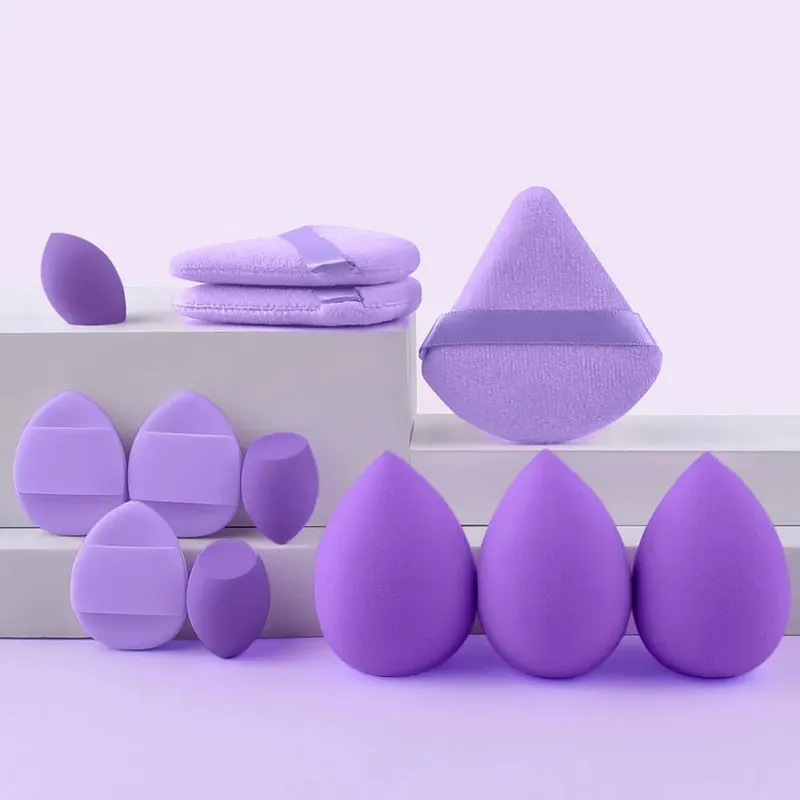 Ensemble d'éponges de maquillage portables, 12 pièces, bouffantes cosmétiques pour fond de teint, correcteur de visage, mélange d'éponges de beauté, puissance de crème liquide