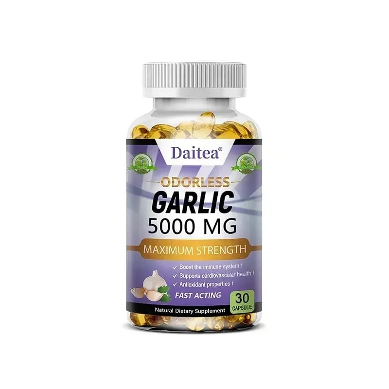 Garlic Extract Capsules 5000mg Balance Cholesterol Help Immunity Heart Health Detoxification Cleansing