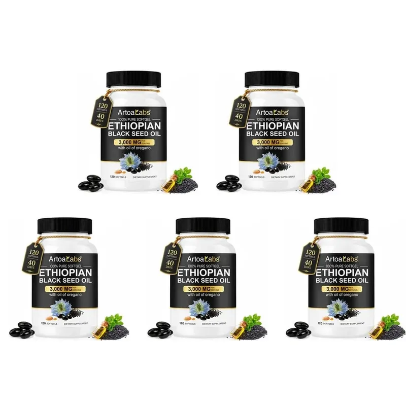 Etióp feketemag olaj 3000 mg lágyzselé oregánóolajjal támogatja az immunrendszer egészségét, az emésztés egyensúlyát és a napi vitalitást 120 Count — image 11