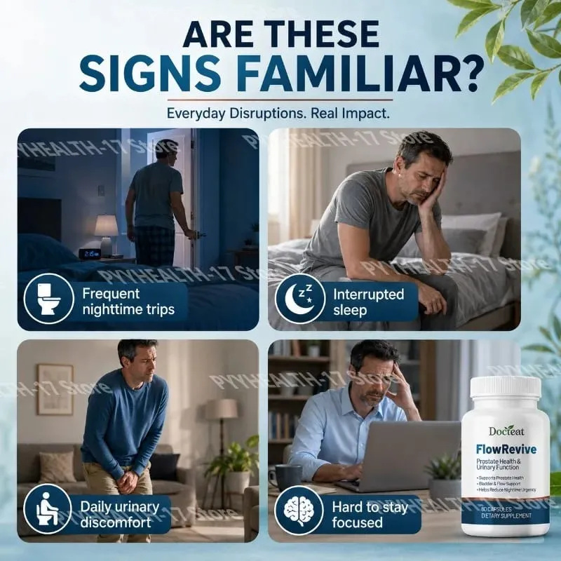 Docteat FlowRevive prosztata- és vizelettámogatás kapszula Saw Palmetto tökmaggal és Pygeum kéreg kivonattal - 60 kapszula