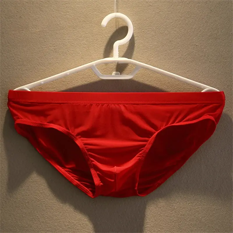 2pcs Big Pouch Nylon Men Underwear Briefs Ice Silk Male Seamless Underpants Low-Waist Manipis na Panty Plus Size — image 8