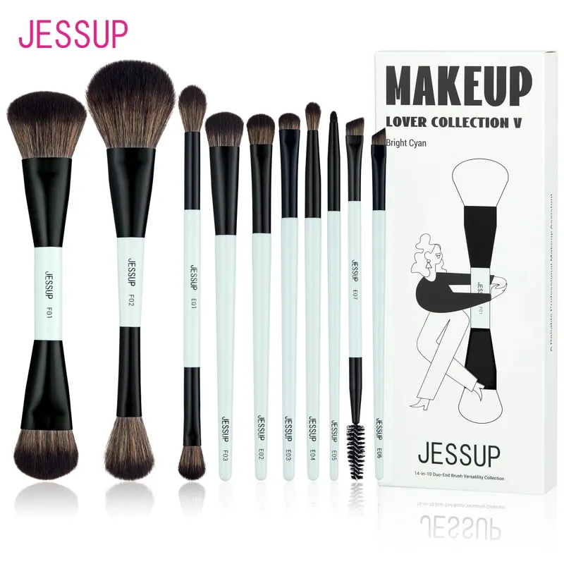 Jessup sminkecset szett 4/6/7/10/14/15 db alapozó smink ecset arc szemhéjpúder keverő kiemelő korrektor Luxus lila