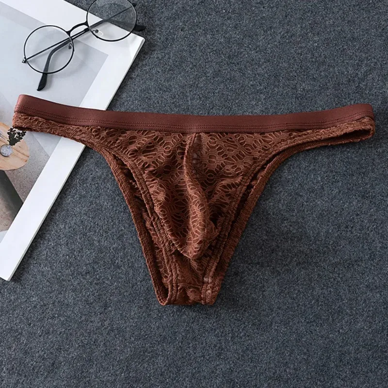 Men Thongs Briefs Jacquard Sheer Men's Underwear Sexy Accessories Hot Low Rise Pouch Very Hot Lingerie Breathable Underpants — image 6