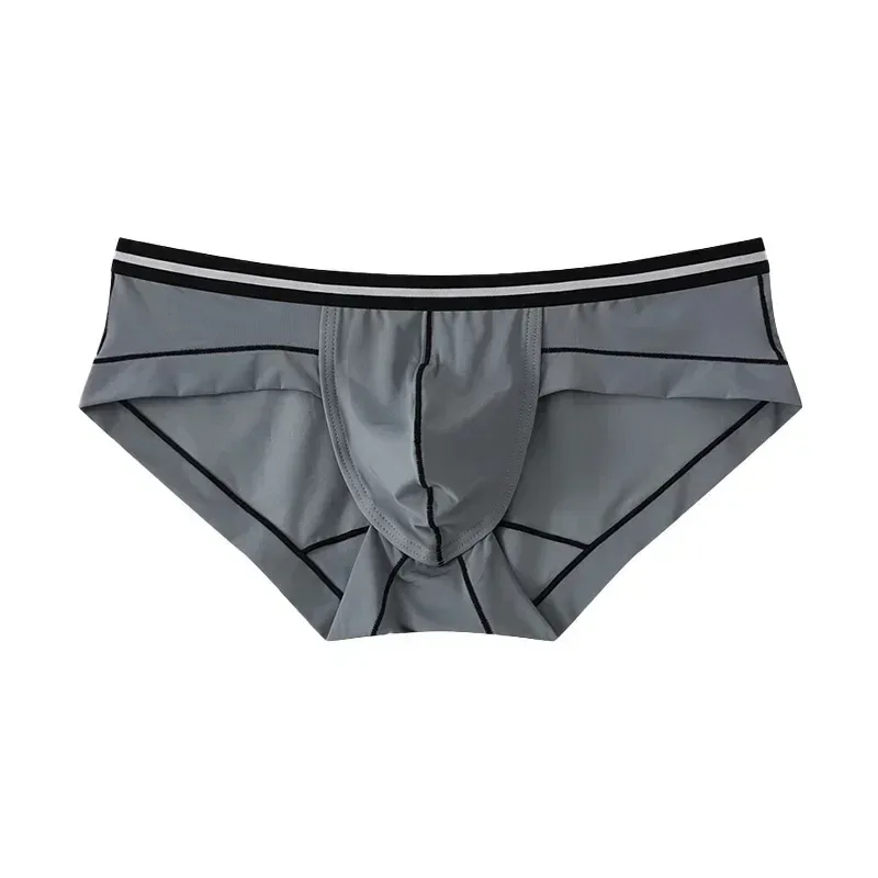 Ice Silk Briefs Seamless Panties Men Bulge Pouch Underwear Male Breathable Underpants Man Sexy U Convex Pouch Bikini Lingerie — image 2