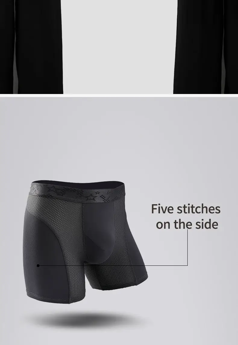 Extended sports underwear, panlalaking boxer shorts, Modal na anti-leg abrasion running, large size breathable training quadrangle shorts