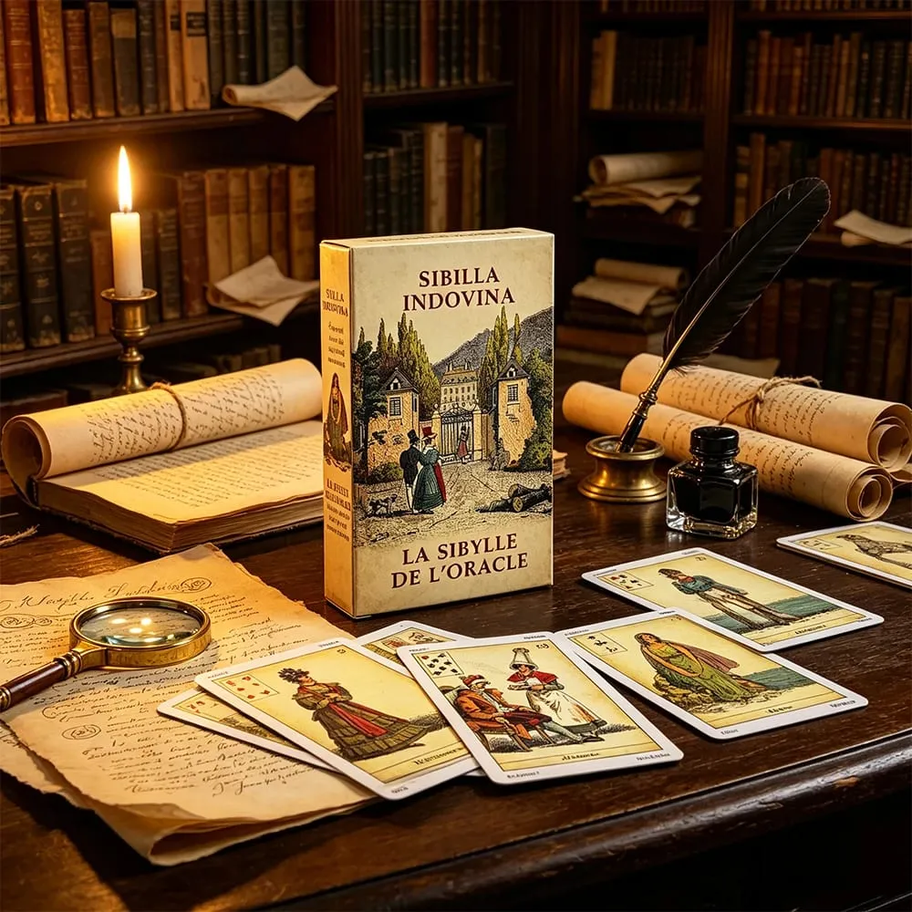 Sibilla Oracle Cards 52 Cards Hagyományos olasz jóslás pakli játékok Tökéletes mindennapi olvasáshoz és kapcsolattartáshoz — image 2
