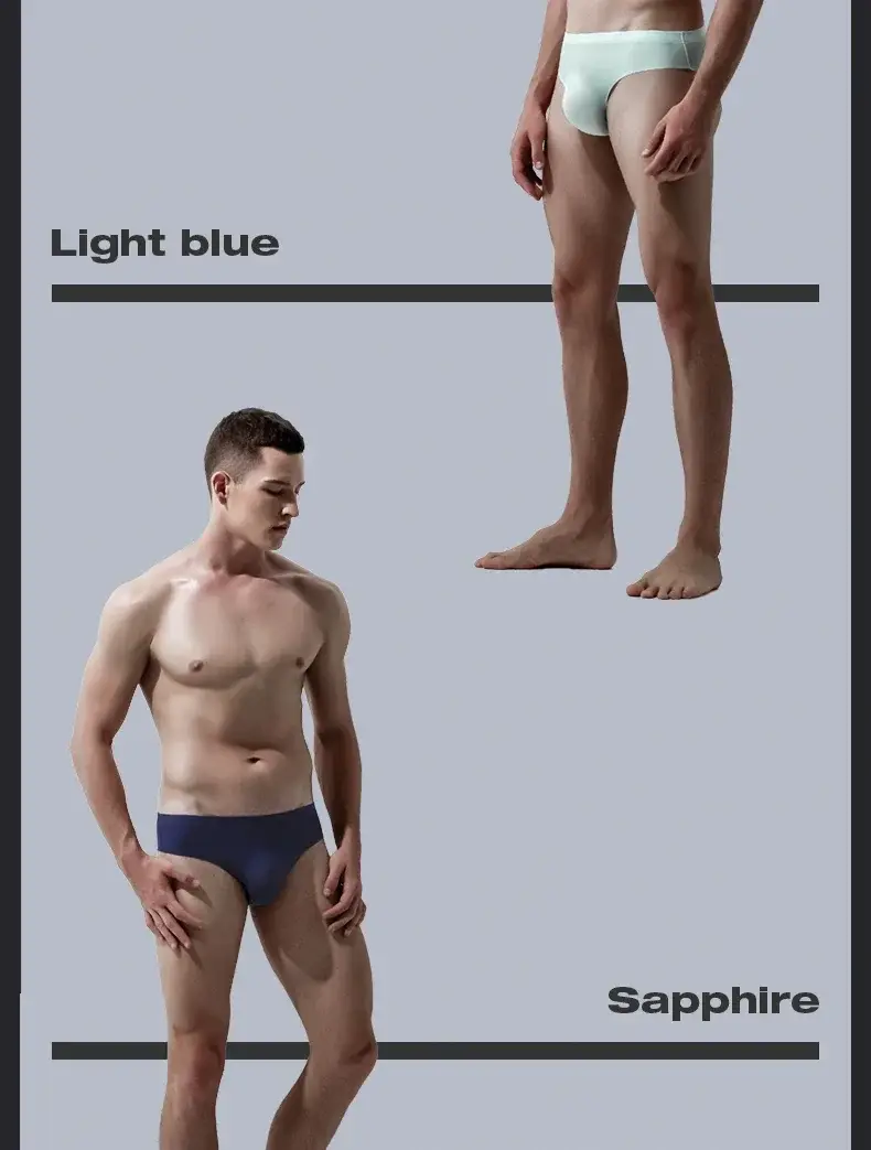 Men's underwear Men's ice silk briefs summer breathable quick-drying seamless shorts Transparent ultra-thin personality underpan — image 12