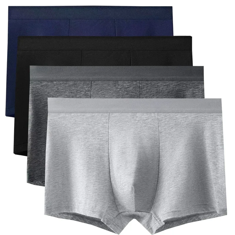4pcs Cotton Men Boxer Shorts Male Underwear High Stretch Sexy Underpant Man Panties Plus Size L-4XL Mid Waist Breathable Brief — image 11