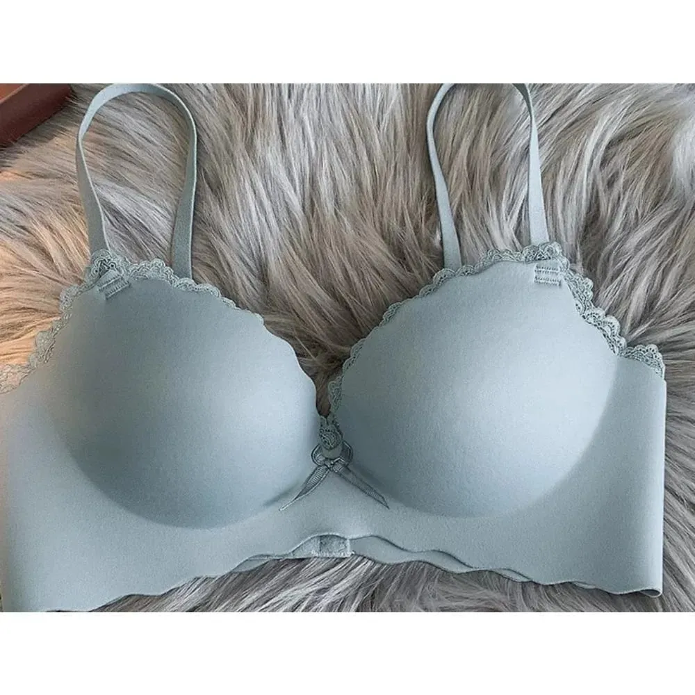 セクシーNői vezeték nélküli varrat nélküli melltartó szett egyrészes Push-Up melltartó, kis melltartó, oldalt támasztó megereszkedésgátló puha női intim fehérnemű — image 4