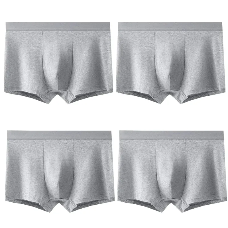 4pcs Cotton Men Boxer Shorts Male Underwear High Stretch Sexy Underpant Man Panties Plus Size L-4XL Mid Waist Breathable Brief — image 21