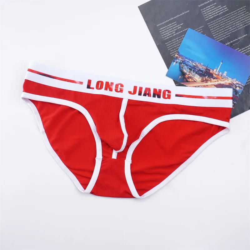 Sexy Men U Convex Underwear Slip Breathable Letters Waistband Ice Silk Briefs Plus Size Male Panties S-XL — image 13