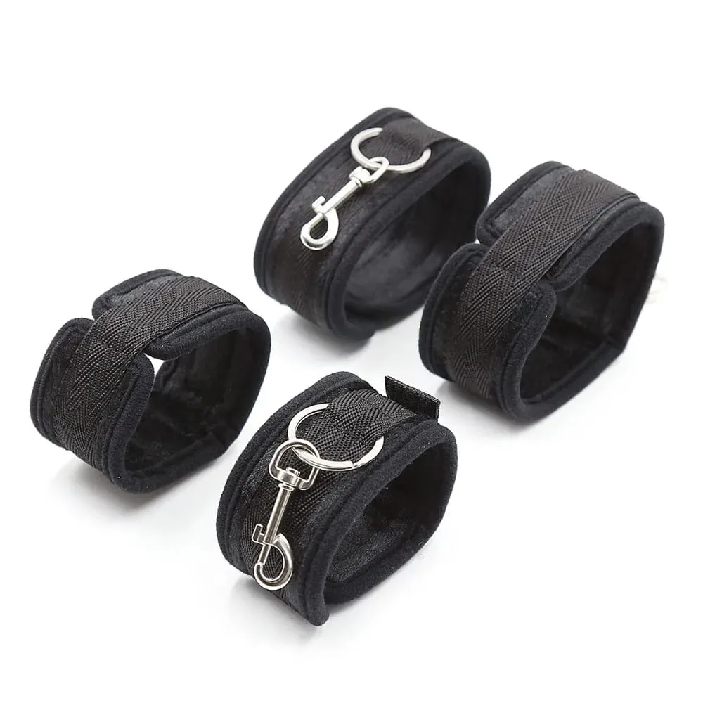 Restraint Set BDSM Bondage Handcuffs & Ankle Cuffs Slave On The Bed Open Leg Flirt Sex Toys For Women Couples Erotic No Vibrator — image 5