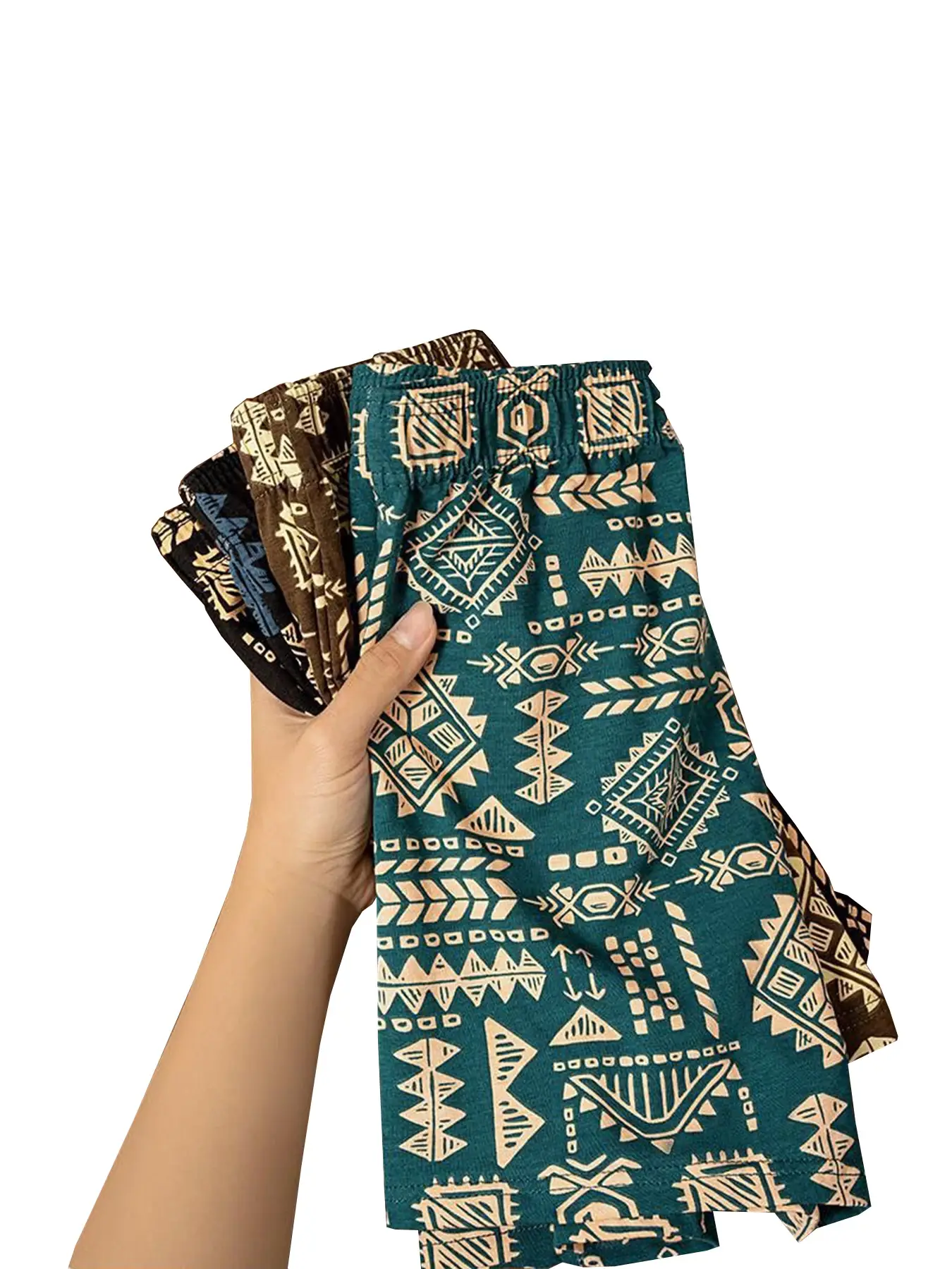3PCS/SET Retro Ethnic Style Men's Underwear Print Men Boxer Shorts Aro Pants Trendy Casual Home New Breathable Men's Underpant