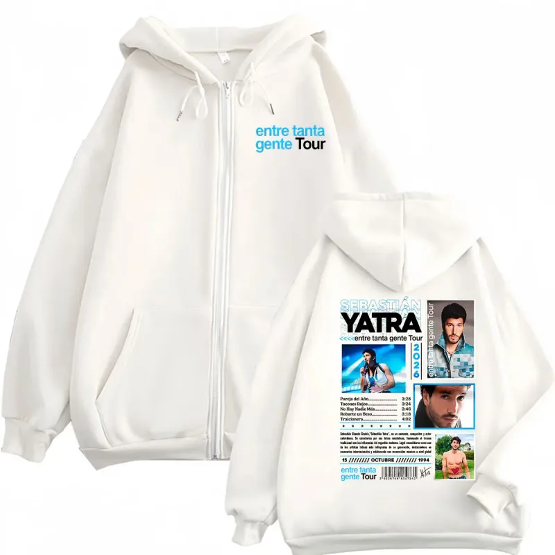 Sebastian Yatra Entre Tanta Gente Tour 2026 Zipper Moletons Roupas Masculinas Com Capuz Moda Hip Hop Zip Up Hoodies Casacos Jaqueta — image 7