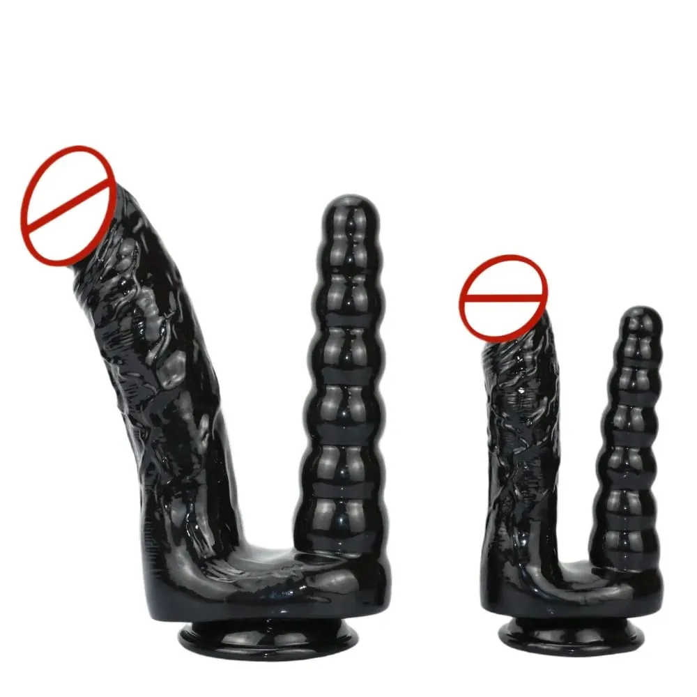 Óriás, kétfejű dildo anális dugó, dupla beillesztés, stimulálja a hüvelyi anális tágítót, felnőtt szexjáték leszbikus nők számára — image 1