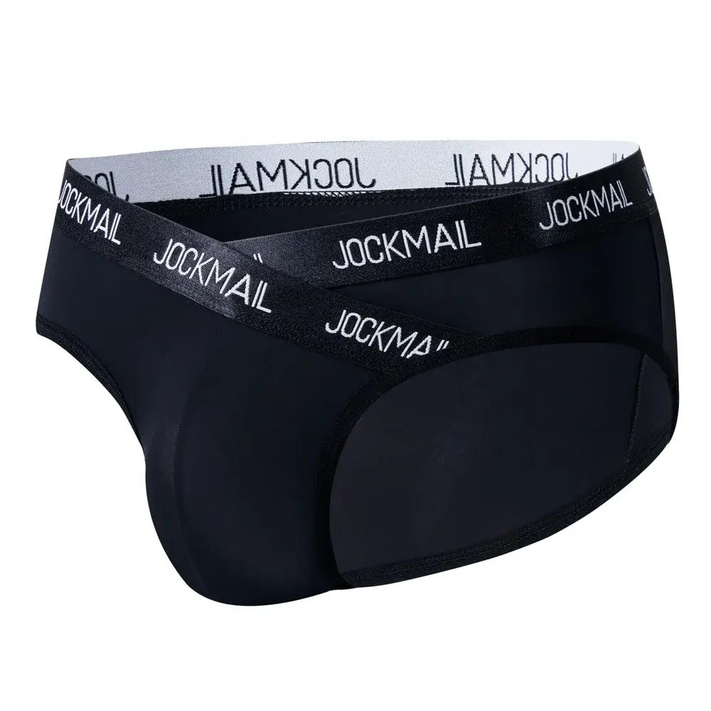Jockmail Mens Underwear Low Waist Sexy Letter Sports Breathable Summer Ice Silk Briefs Malaking Bag Nylon Solid na Kulay na Panti ng Lalaki — image 26