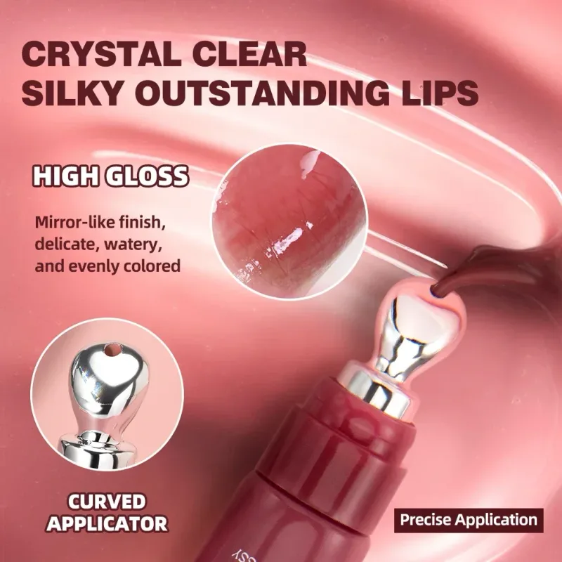 4 couleurs miroir perle Fine chatoyante hydratant tuyau brillant à lèvres hydratant cristal brillant à lèvres glaçage superposition maquillage pour les lèvres — image 4