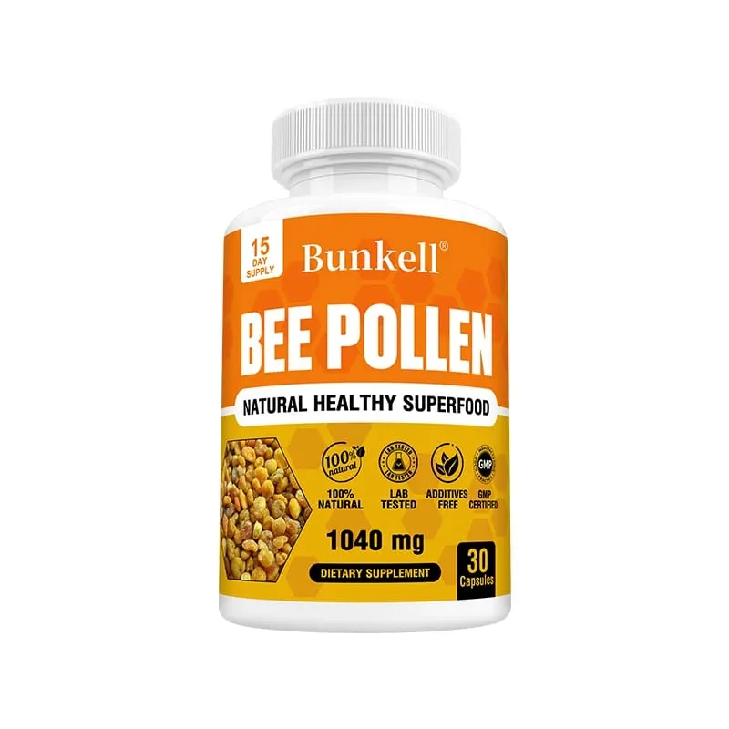 Bee Pollen Supplement 100% Natural Raw Bee Pollen Vegetarian Capsules Probiotic Superfood Digestion Immune Support & Energy — image 8