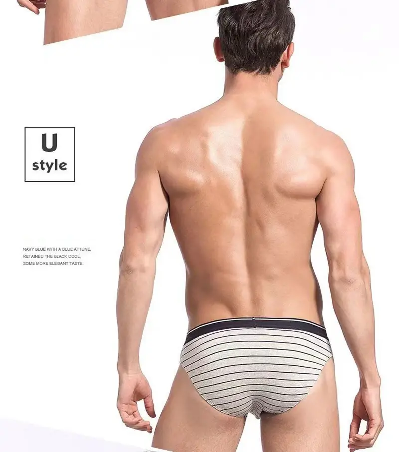 4 pçs/lote cuecas masculinas lingerie sexy calcinha masculina de algodão respirável cueca listrado calcinha lotes por atacado — image 8