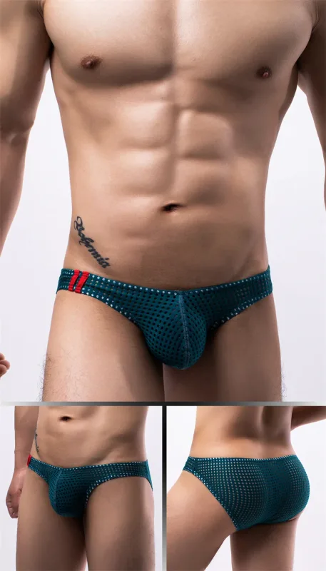 Cuecas masculinas verão respirável buracos roupa interior u convexo fino cintura baixa cuecas masculinas deslizamento calzoncillos — image 11