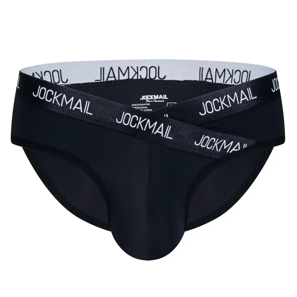 Jockmail Mens Underwear Low Waist Sexy Letter Sports Breathable Summer Ice Silk Briefs Malaking Bag Nylon Solid na Kulay na Panti ng Lalaki — image 23
