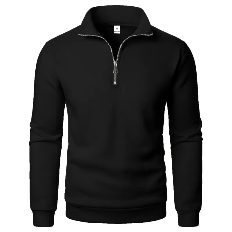 Frühling Herbst neue Casual Halb Zipper stehkragen sweatshirt Trend Einfache schlanke männer Pullover langarm tops männer sweatshirt — image 6