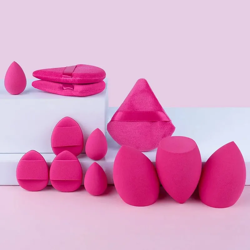 Ensemble d'éponges de maquillage portables, 12 pièces, bouffantes cosmétiques pour fond de teint, correcteur de visage, mélange d'éponges de beauté, puissance de crème liquide