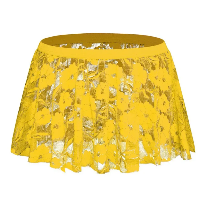 Men Solid Lace Skirt Mesh See Through Para sa Lingerie Low Para sa Rise Pleated Skirts See Through Bodycon Bottom Para sa Party Evening — image 3