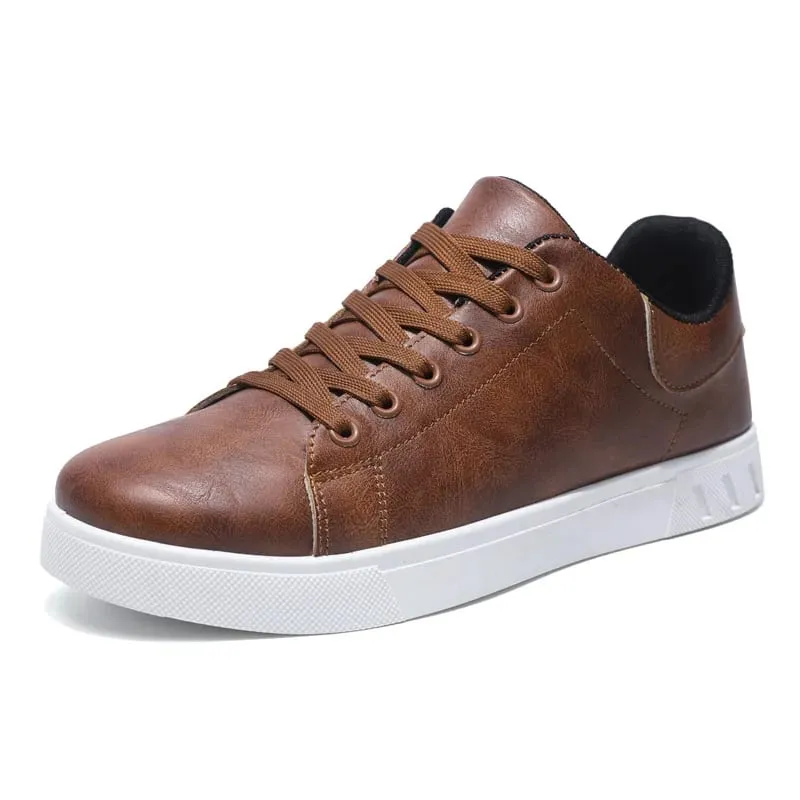 Fekete Vulkanizált tornacipő Férfi Lapos Kényelmes Cipők Fűzős Zapatillas Hombre Őszi tavaszi divatos tornacipők 39-48-as — image 5