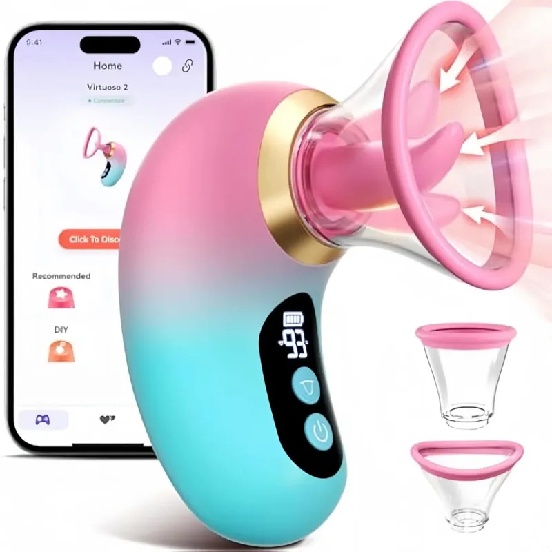 5IN1 Clitoris Sucker Vibrátor Nyalló Bimbó Vagina Masszírozó APP Control Clit Stimulator LCD kijelzős szexjáték nőknek — image 1