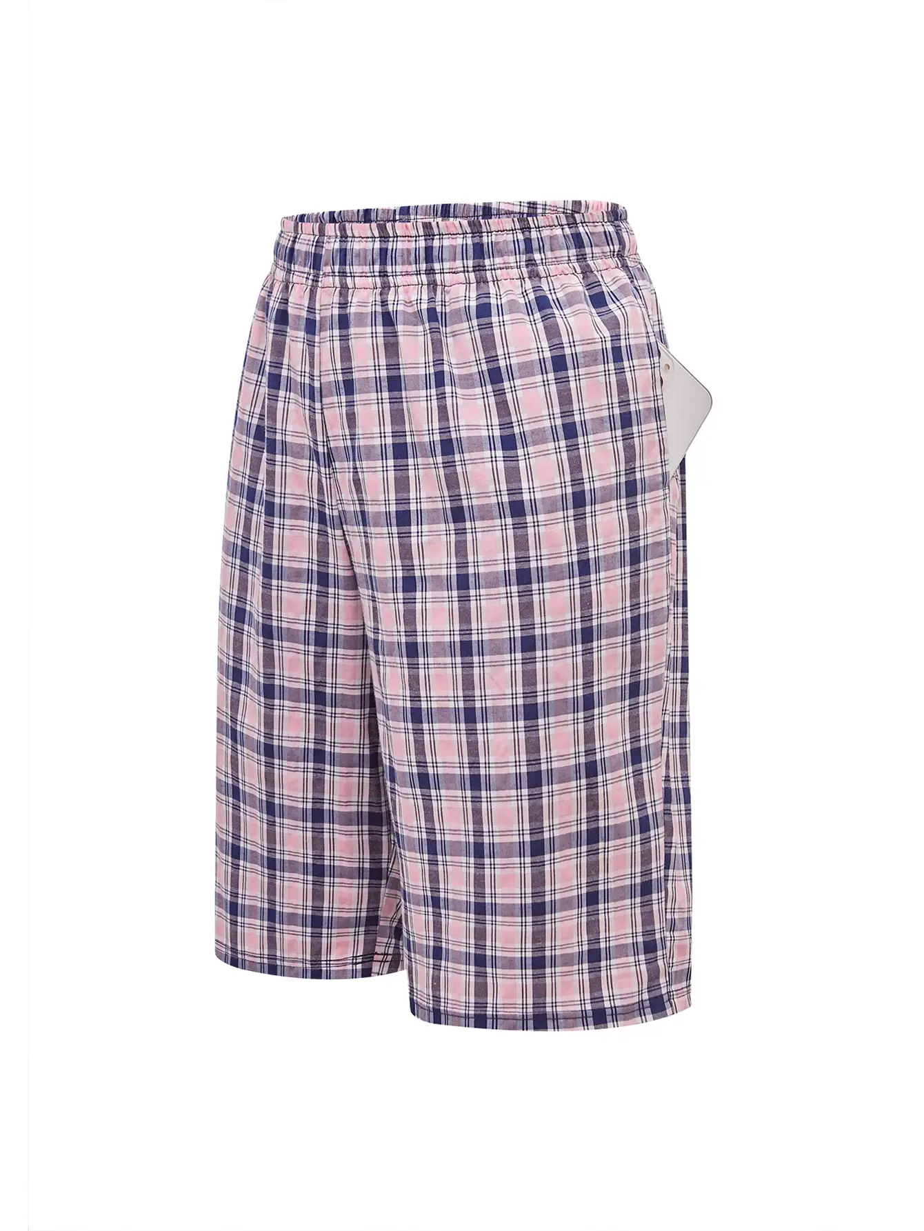 Calça longa de praia masculina, calça de canto plano, casual, xadrez, cintura elástica, confortável, casa, casual, dormir, juventude, calças de boxe — image 11