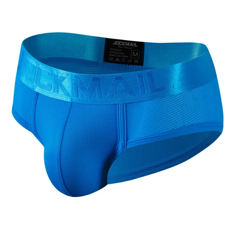 Jockmail Mens Underwear Briefs Mesh Breathable Sports Fitness Shorts Solid Color Sexy Low-rise Lingeries for Extreme Panties — image 44