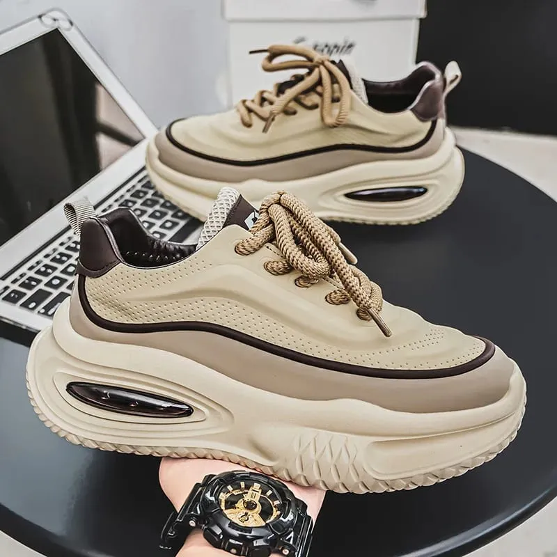 Spring Summer Men Sneakers Platform Casual Shoes Retro Chunky Dad Footwear Streetwear Lace Up Walking Male Running Shoes