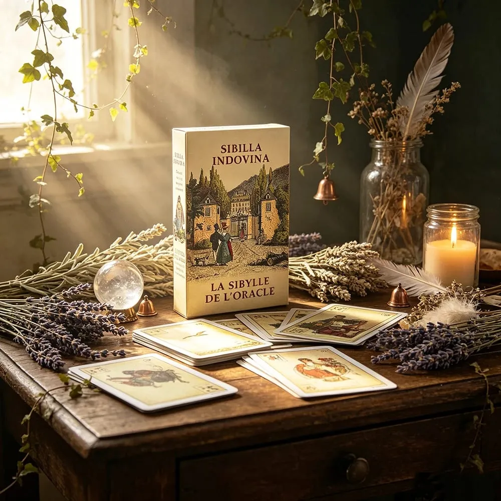 Sibilla Oracle Cards 52 Cards Hagyományos olasz jóslás pakli játékok Tökéletes mindennapi olvasáshoz és kapcsolattartáshoz — image 4