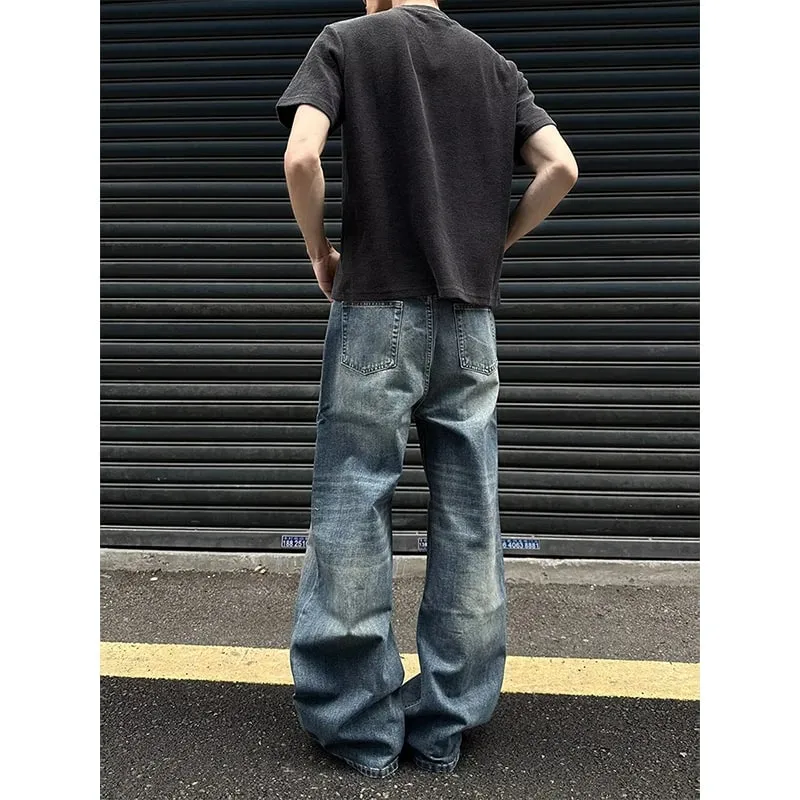 Men's Jeans Man Pants Heavy Duty Washed Multi Pocket Carpenter Style Straight Loose Denim Trousers Casual Fit High Street — image 2