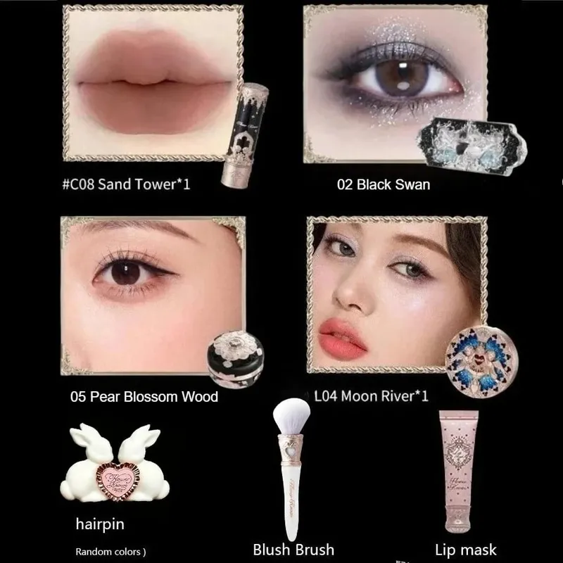 Συλλογή Flower Knows Little Angel Κουτί δώρου Μακιγιάζ Eyeshadow Blush Cream Matte Lipstick Full Kit All